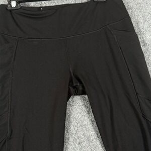 Victoria Sport Knockout Sheer Tight Leggings Side Pocket Athletic Black L